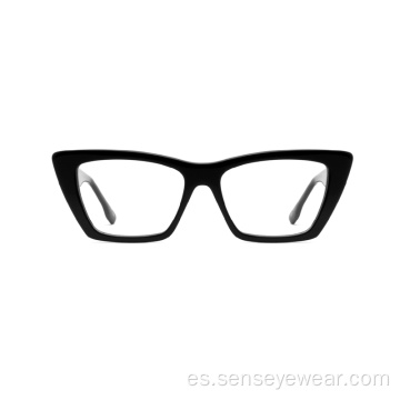 Diseño de ojo de gato Gafas de marco óptico de acetato unisex